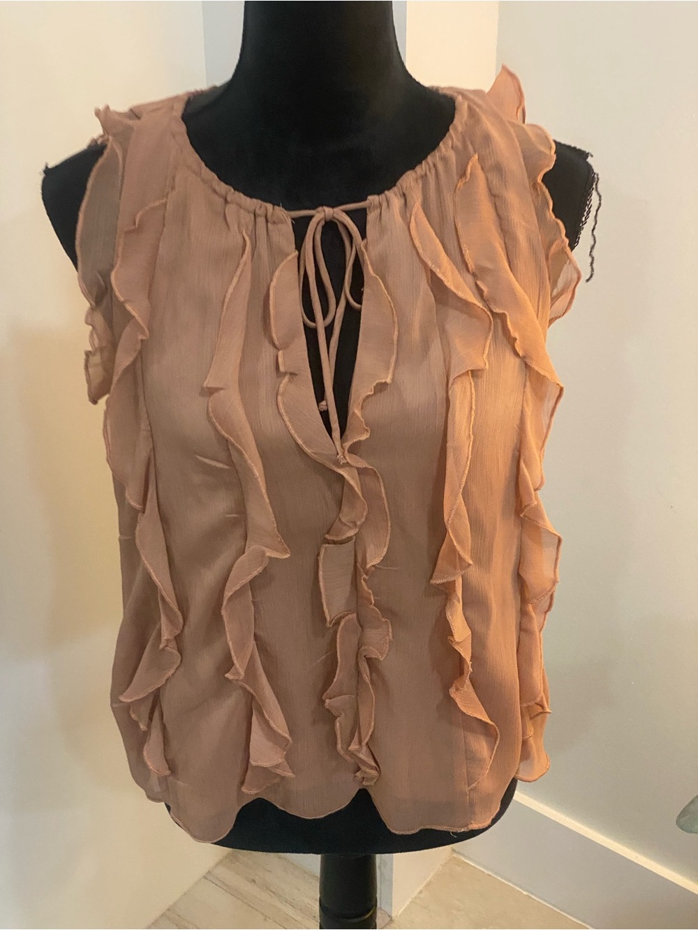 Halogen Blush Ruffle Tie-Front Sleeveless Camisole